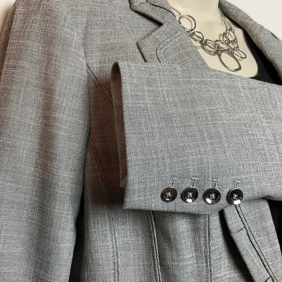 WHBM NWT Quality Detailed Blazer Jacket Sz 14 Gray *Coupon Eligible* Orig $158 - Picture 11 of 13
